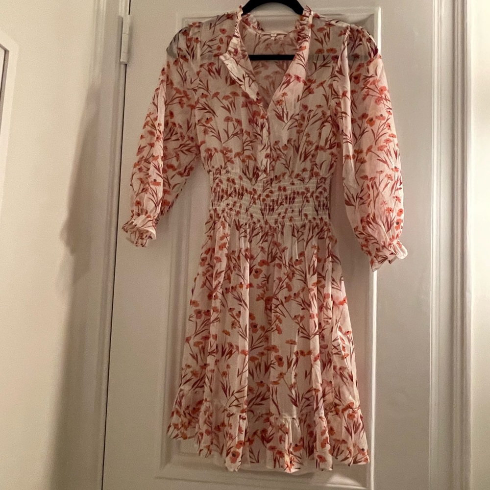 Maje size 36 orange/ cream dress.